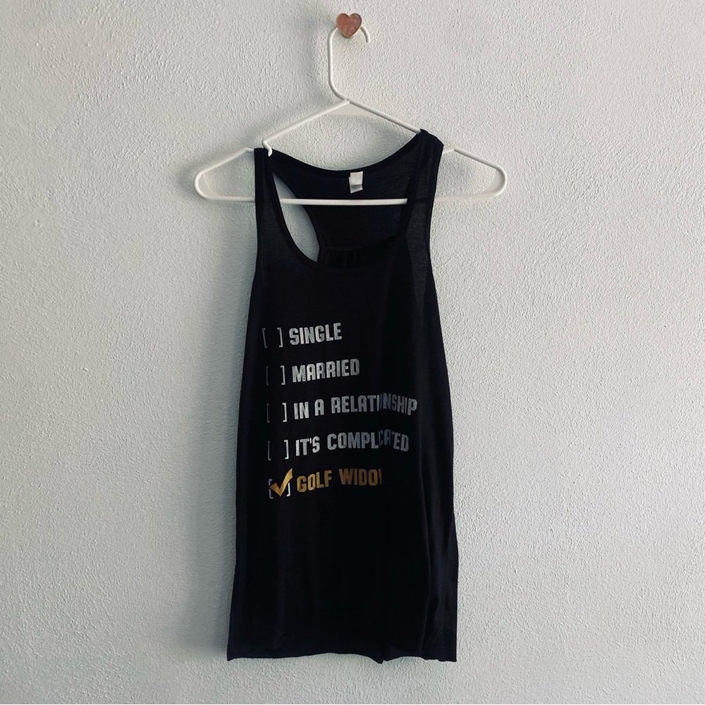 Bella Canvas black Golf Window racerback tank top